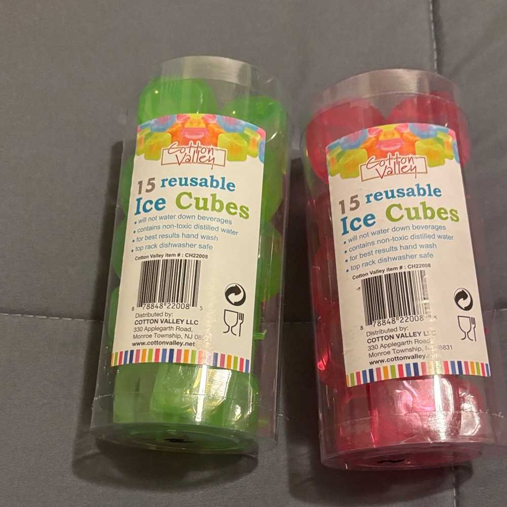 Reusable Ice Cubes - Green and Pink
